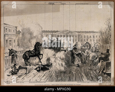 L'assassinat d'Alexandre II le 13 mars 1881, 1881. Banque D'Images