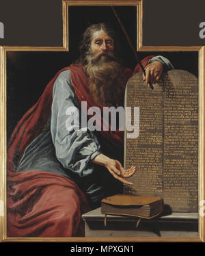 Moïse avec les Dix Commandements. Banque D'Images