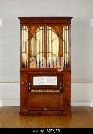 Orgue de chambre dans Maison Kenwood, Hampstead, Londres, faite par John Angleterre & Son, c1790. Artiste : Inconnu. Banque D'Images