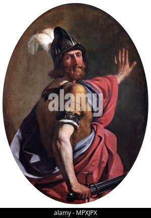 En tant que guerrier 'Mars', 1630. Artiste : Guercino. Banque D'Images