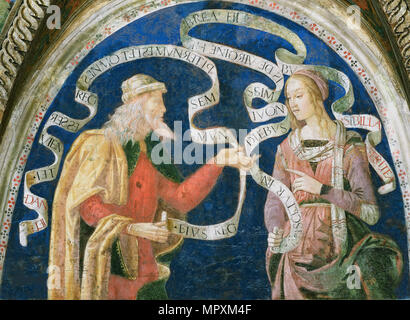 Le prophète Daniel et l'Erythraean Sibyl, 1492-1495. Banque D'Images