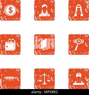 Paiement Service icons set, grunge style Illustration de Vecteur