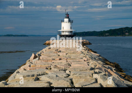 Point de printemps Ledge phare, South Portland, Maine Banque D'Images