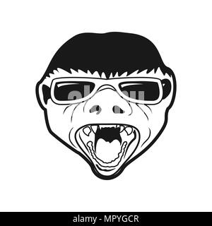 La tête du blaireau Lunettes Cool Vecteur Illustration Graphic Design Logo Symbole Illustration de Vecteur
