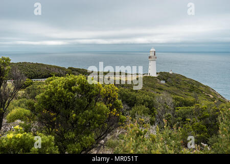 Le phare du cap Otway vu à une journée nuageuse (11.04.2018) Banque D'Images