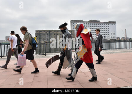 Excel, Londres, Royaume-Uni. 25 mai 2018. Culture Bande dessinée fans en cosplay à la Comic-Con MCM London au centre Excel dans les Docklands. Crédit : Matthieu Chattle/Alamy Live News Banque D'Images