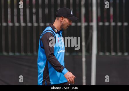 Gosforth, Angleterre, 25 mai 2018. Tom est tombé pour mise en service dans le Durham contre Worcestershire Royal London One Day Cup à Roseworth Terrasse. Crédit : Colin Edwards/Alamy Live News. Banque D'Images