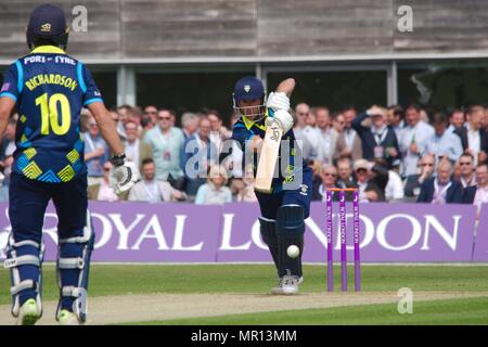 Gosforth, Angleterre, 25 mai 2018. Will Smith pour la batte contre Durham dans le Worcestershire Royal London One Day Cup à Roseworth Terrasse. Crédit : Colin Edwards/Alamy Live News. Banque D'Images