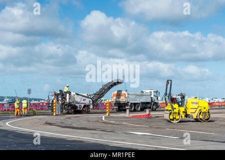 Aperçu du site de construction de la surface de la route Banque D'Images