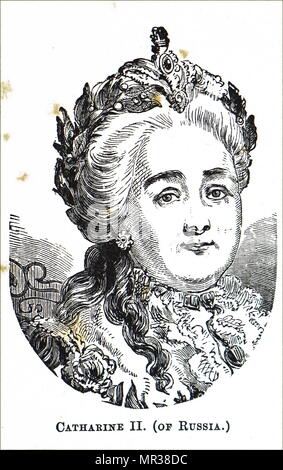 Portrait de Catherine la Grande (1729-1796) impératrice de Russie. En date du 18e siècle Banque D'Images