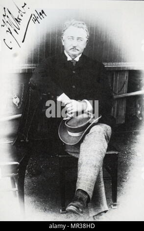 Portrait photographique de Cecil Rhodes (1853-1902) un homme d'affaires britannique, l'exploitation minière, magnat de l'homme politique et ancien Premier Ministre de la Colonie du Cap. En date du 19e siècle Banque D'Images