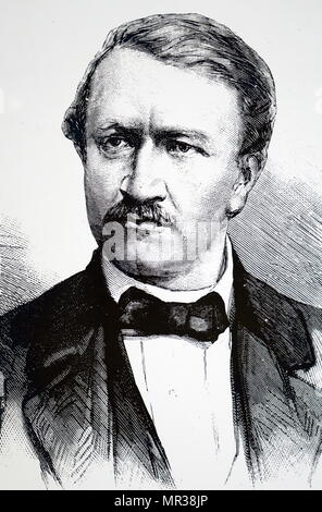 Portrait de Johann Philipp Reis (1834-1874) un autodidacte, scientifique et inventeur allemand. En date du 19e siècle Banque D'Images