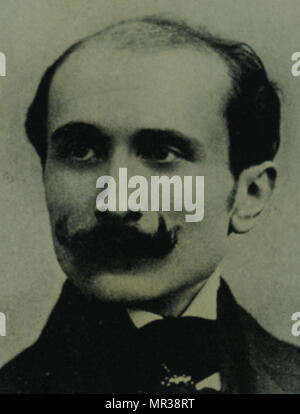 Portrait photographique d'Edmond Rostand (1868-1918), un poète et dramaturge français. En date du 19e siècle Banque D'Images