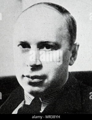 Portrait photographique de Sergei Prokofiev (1891-1953), un compositeur soviétique, pianiste et chef d'orchestre. En date du 20e siècle Banque D'Images