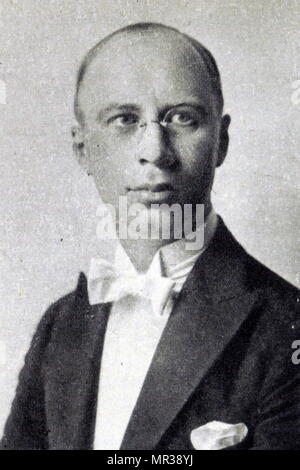 Portrait photographique de Sergei Prokofiev (1891-1953), un compositeur soviétique, pianiste et chef d'orchestre. En date du 20e siècle Banque D'Images