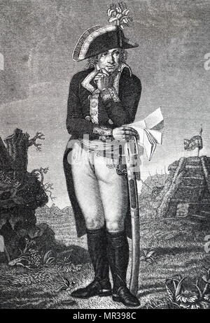 Portrait de Jean-Charles Pichegru (1761-1804) général français des guerres révolutionnaires. En date du 19e siècle Banque D'Images