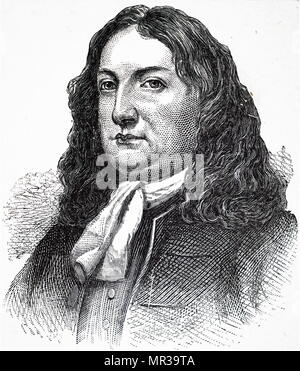 Portrait de William Penn (1644-1718) un entrepreneur immobilier, philosophe, début de Quaker, fondateur de l'État de Pennsylvanie. En date du 19e siècle Banque D'Images