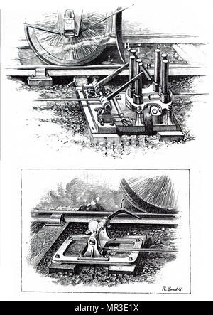 Extraction de l'illustration d'une torpille. Torpilles ont été placés sur la piste jusqu'à ce qu'ils explosent lorsque frappé par une roue. De cette façon, le conducteur ne pouvait pas manquer un signal dans un brouillard, ou par inadvertance l'adopter. En date du 19e siècle Banque D'Images