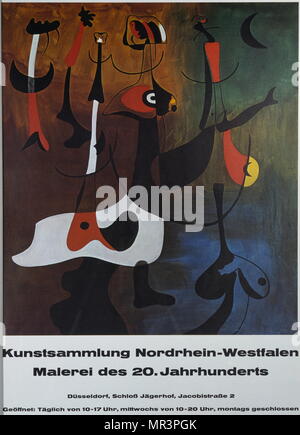 Style surréaliste lithographie vers 1973 par l'artiste espagnol Joan Miro.(1893 - 1983), peintre, sculpteur et céramiste né à Barcelone. Banque D'Images