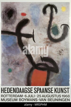 Style surréaliste lithographie vers 1973 par l'artiste espagnol Joan Miro.(1893 - 1983), peintre, sculpteur et céramiste né à Barcelone. Banque D'Images