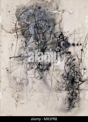 Composition' par Christian d'Orgeix ( né en 1927 ), peintre français, généralement la peinture comme un surréalisme Banque D'Images