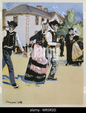 La Côte, peint en 1927, par Max Jacob (1876 - 5 mars 1944), poète, peintre, écrivain, et critique. Banque D'Images