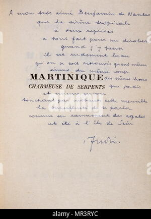 Illustration de 'Martinique, charmeur de serpent' (Martinique, charmeuse de serpents), par André Breton en 1948. Breton 1896 - 1966, était un écrivain français, poète, et anti-fasciste. Il est plus connu comme le fondateur du surréalisme. Banque D'Images