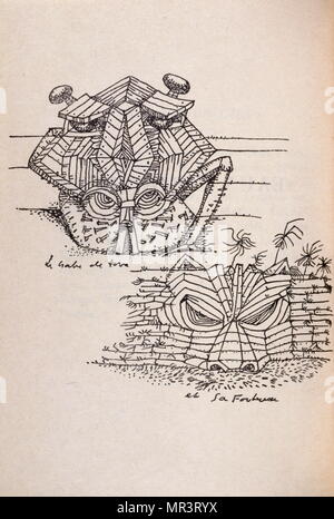 Illustration de 'Martinique, charmeur de serpent' (Martinique, charmeuse de serpents), par André Breton en 1948. Breton 1896 - 1966, était un écrivain français, poète, et anti-fasciste. Il est plus connu comme le fondateur du surréalisme. Banque D'Images