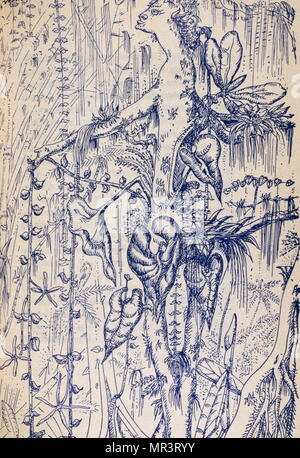 Illustration de 'Martinique, charmeur de serpent' (Martinique, charmeuse de serpents), par André Breton en 1948. Breton 1896 - 1966, était un écrivain français, poète, et anti-fasciste. Il est plus connu comme le fondateur du surréalisme. Banque D'Images