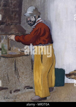 Portrait de Toulouse-Lautrec par Jean-Édouard Vuillard (1868 - 1940) peintre et graveur français associé à l'Nabis.[ Banque D'Images