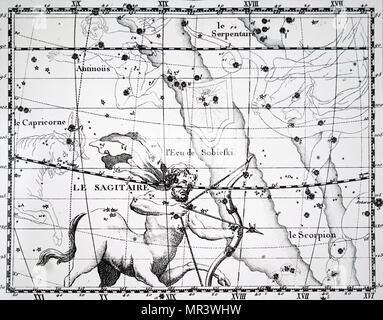 Tableau montrant la constellation du Sagittaire. En date du 18e siècle Banque D'Images