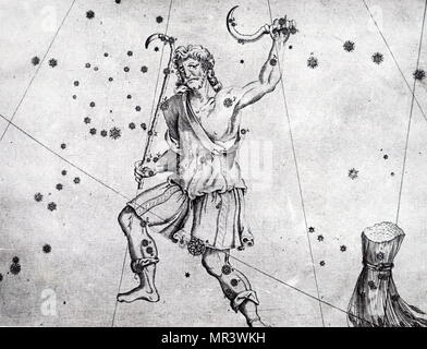 Tableau montrant les constellations dans la région de Bootes. En date du 18e siècle Banque D'Images