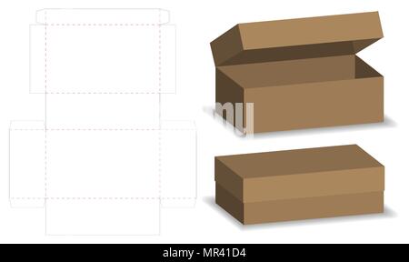Boîte de paquet die cut avec la maquette 3d Illustration de Vecteur