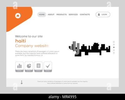 Une page de qualité Modèle de site Web haïti, EPS vectoriel Web Design moderne avec télévision et des éléments d'INTERFACE UTILISATEUR illustration paysage, idéal pour landing page Illustration de Vecteur