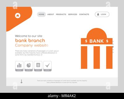 Une page de qualité Modèle de site Web de la direction générale de la Banque mondiale, EPS vectoriel Web Design moderne avec télévision et des éléments d'INTERFACE UTILISATEUR illustration paysage, idéal pour landing page Illustration de Vecteur
