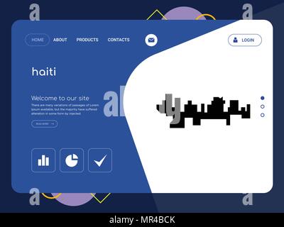 Une page de qualité Modèle de site Web haïti, EPS vectoriel Web Design moderne avec télévision et des éléments d'INTERFACE UTILISATEUR illustration paysage, idéal pour landing page Illustration de Vecteur