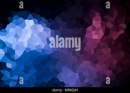 Composition géométrique abstrait coloré, motif géométrique du bleu et rose divers polygones et triangles sur papier fond noir. Banque D'Images