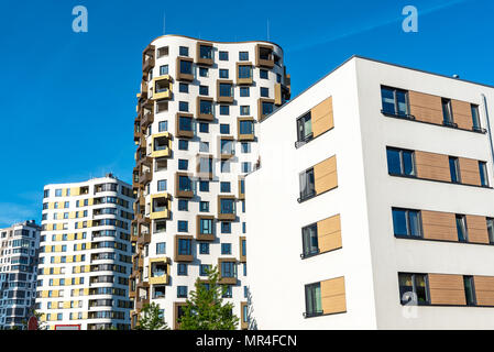 La construction de logements modernes vu à Munich, Allemagne Banque D'Images