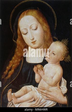 15e siècle portrait de la Vierge Marie et l'enfant Jésus. Musée de l'Ermitage, Saint-Pétersbourg, Russie Banque D'Images