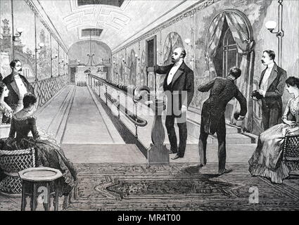 Illustration représentant le roi Édouard VII (1841-1910) bowling à Sandringham House. En date du 19e siècle Banque D'Images