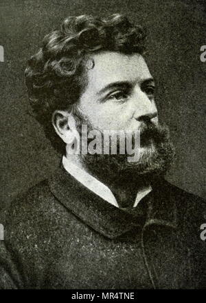 Portrait photographique de Georges Bizet (1838-1875), un compositeur français de l'époque romantique. En date du 19e siècle Banque D'Images