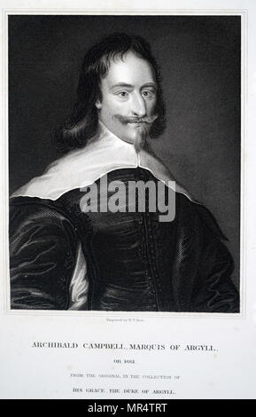 Portrait d'Archibald Campbell, 1er marquis d'Argyll (1607-1661), un noble écossais, homme politique, et par les pairs. En date du 17e siècle Banque D'Images