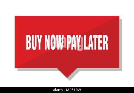 Achetez maintenant, payez plus tard la place rouge étiquette de prix Illustration de Vecteur