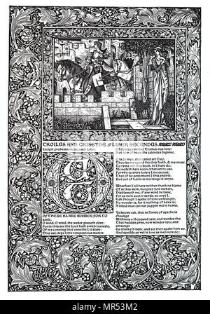 Poème de décoration par Geoffrey Chaucer (c.1345-1400) connu comme le père de la littérature anglaise, il était un poète anglais du Moyen-Âge. En date du 14e siècle Banque D'Images