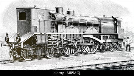 Gravure représentant Henri la locomotive de tuile : équipé de freins Westinghouse. En date du 20e siècle Banque D'Images