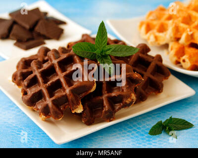 Gaufres au chocolat. Banque D'Images