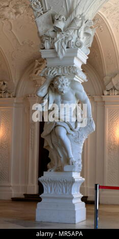 Photo de l'intérieur du Belvédère à Vienne, Autriche. Le Belvedere est un palais baroque historique, situé dans un paysage du parc baroque, dans le troisième arrondissement de la ville, sur le bord sud-est de son centre. Il abrite le musée du Belvédère. En date du 21e siècle Banque D'Images