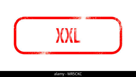Xxl - rouge grunge stamp, caoutchouc Banque D'Images