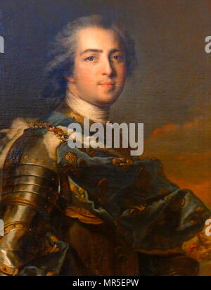 Portrait (huile sur toile), du Roi de France, Louis XV. Par Jean Marc Nattier 1685-1766 Banque D'Images