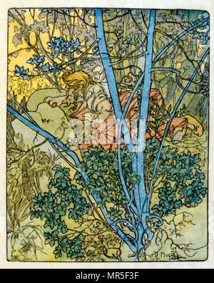 Illustration par Alphonse Mucha de 'Clio' une œuvre de l'auteur français Anatole France ; 1900. Mucha (1860 - 1939), était un peintre Art Nouveau Banque D'Images